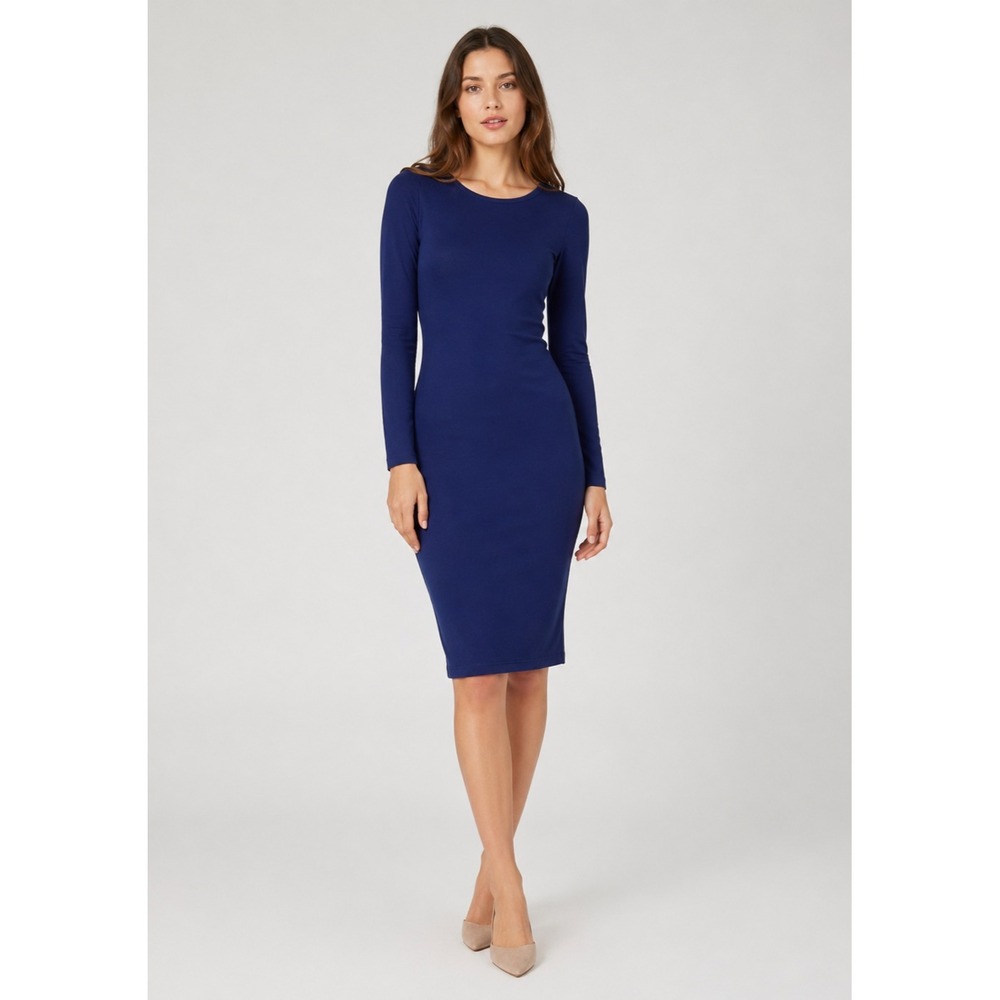 Marine Layer Dress Womens Small Blue Black Modal Blend Lined Micro Stripe